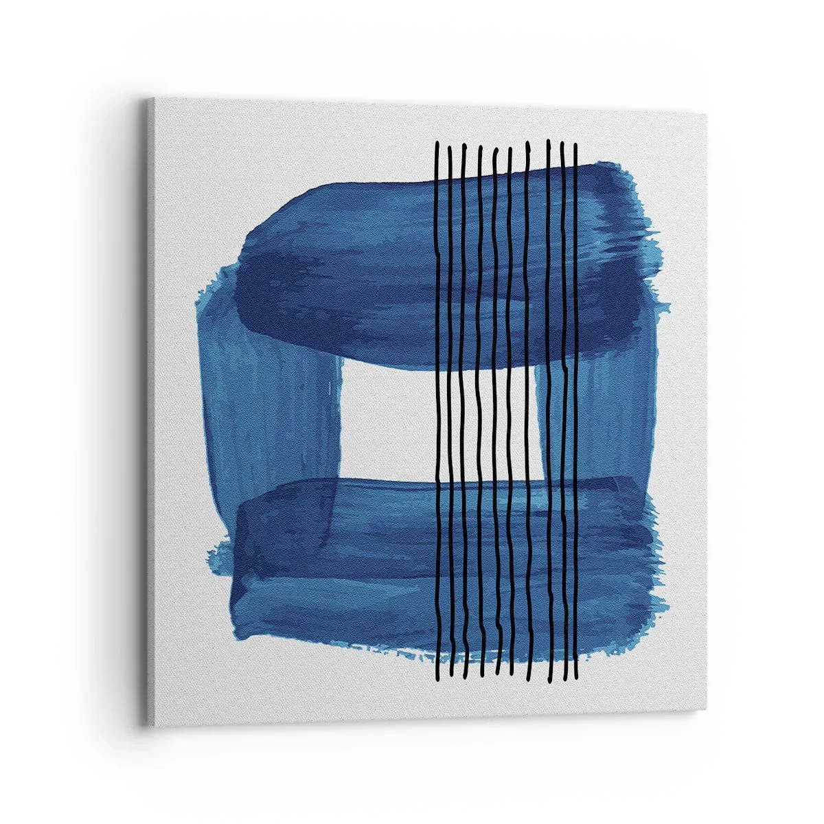Tablou pe pânză - Compoziție albastru-negru - 70x70 cm