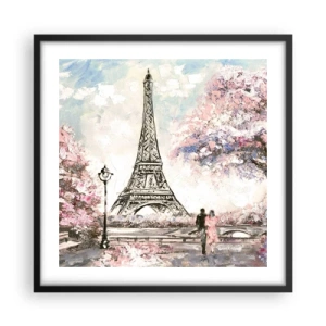 Poster în ramă neagră - Plimbare în aprilie la Paris - 50x50 cm