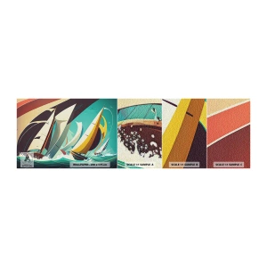 Mostră de Tapet Standard Eco - Voinici și învingători - Barci cu pânze, Regată, Mare - 100x30 cm