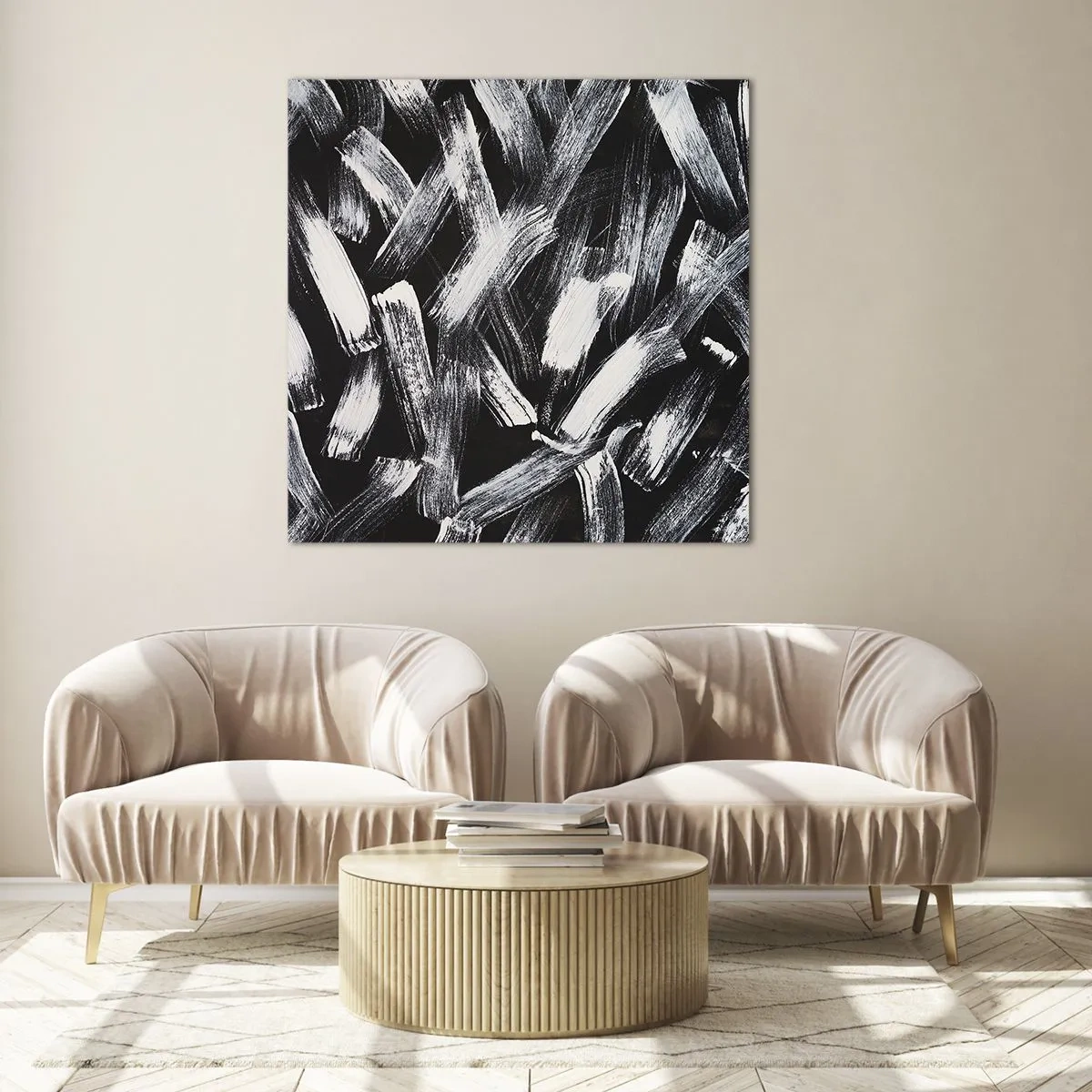 Tablou pe sticlă - Abstracție în spirit industrial - 60x60 cm