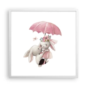 Poster în ramă albă - Pur și simplu dragoste - 60x60 cm