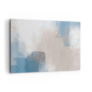 Tablou pe pânză - Abstracție roz în spatele unui voal de albastru - 100x70 cm