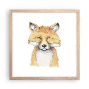 Poster în ramă de stejar deschis - Mofturi de vulpe - 40x40 cm