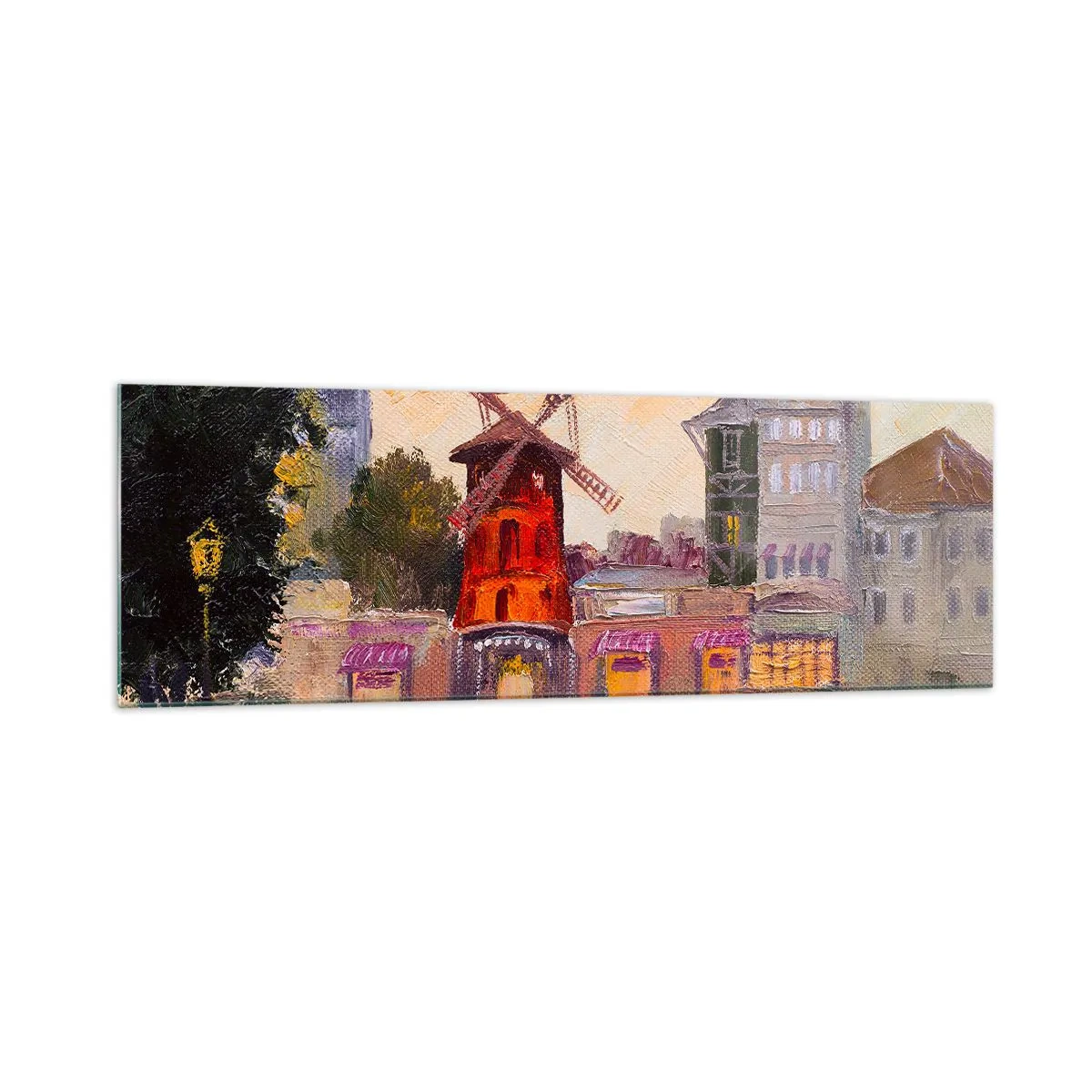 Tablou pe sticlă - Icoane pariziene - Moulin Rouge - 160x50 cm