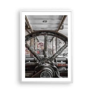 Poster în ramă albă - Viața secretă a unei fabrici - 50x70 cm