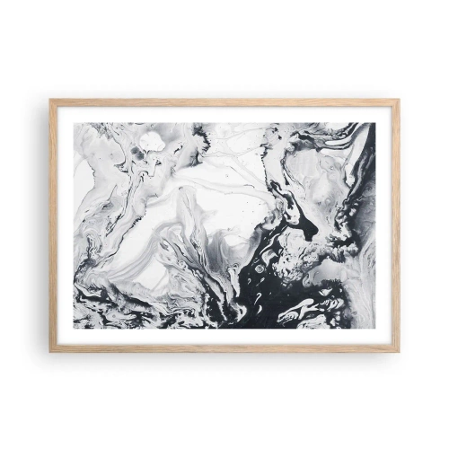 Poster în ramă de stejar deschis - Interiorul Pământului - 70x50 cm