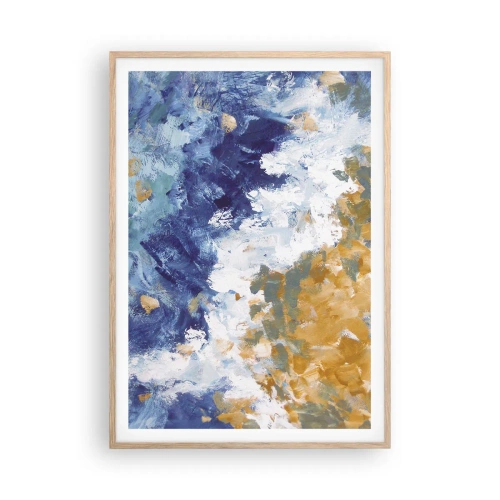 Poster în ramă de stejar deschis - Dansul elementelor - 70x100 cm