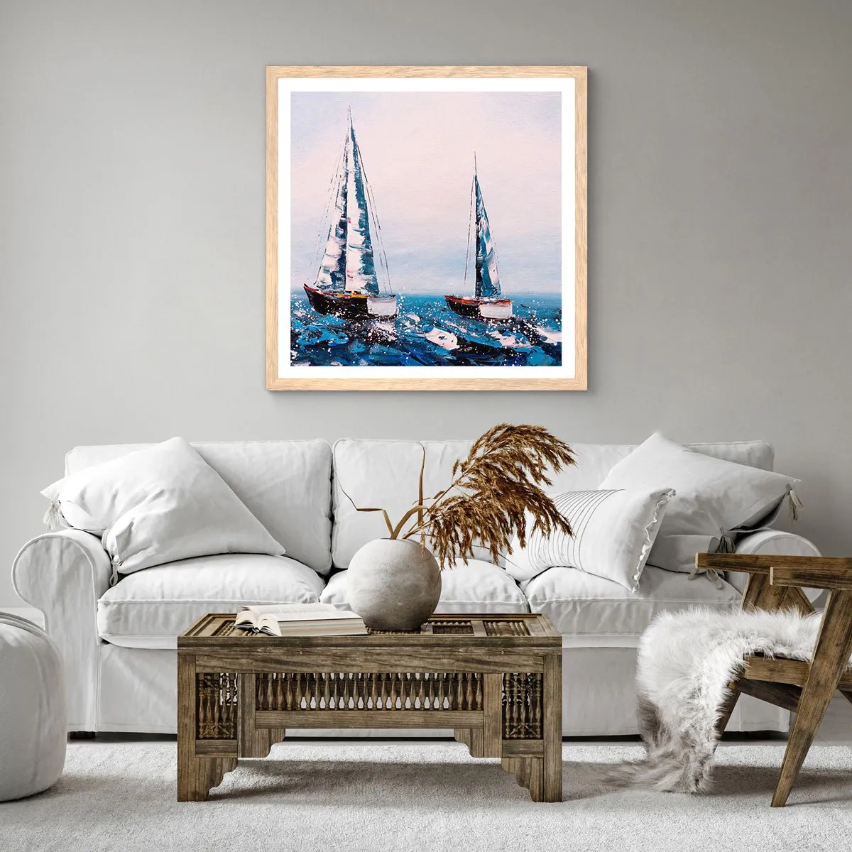 Poster în ramă de stejar deschis - Frăția vântului - 30x30 cm