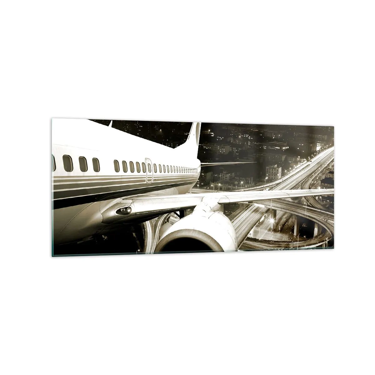 Tablou pe sticlă - Zbor în noapte - 120x50 cm