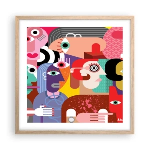 Poster în ramă de stejar deschis - Am venit de la domnul Picasso - 50x50 cm