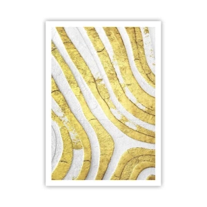 Poster - Compoziția în alb și auriu - 70x100 cm