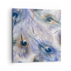 Tablou pe pânză - Compoziția penelor de păun - 70x70 cm