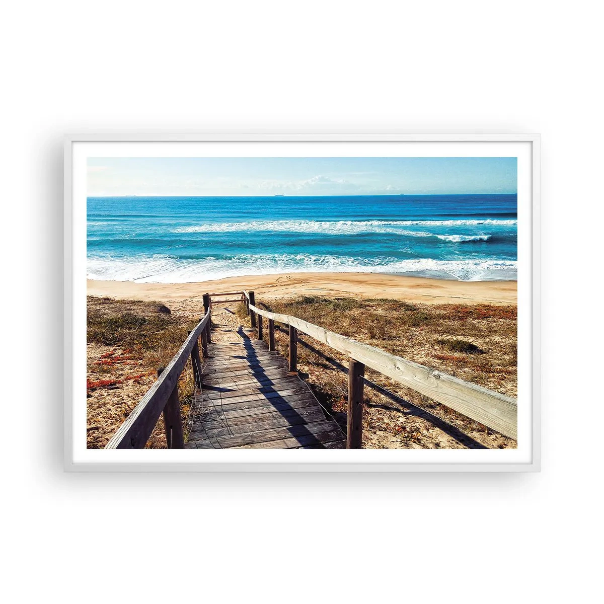 Poster în ramă albă - Aleargă! - 100x70 cm