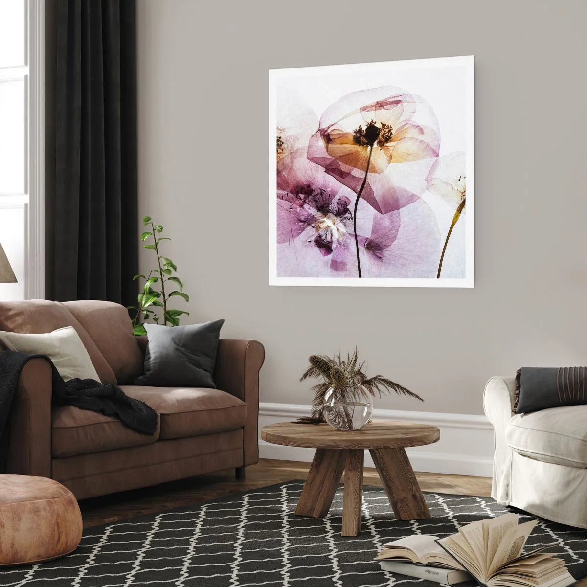 Poster - Corp de flori transparente - 40x40 cm