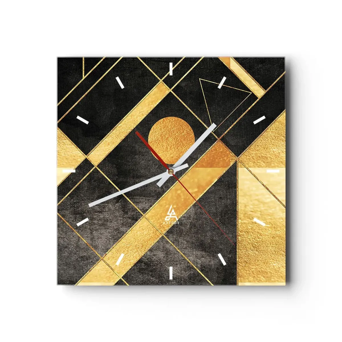 Ceas de perete - Ceas pe sticlă - Soarele deșertului - 40x40 cm