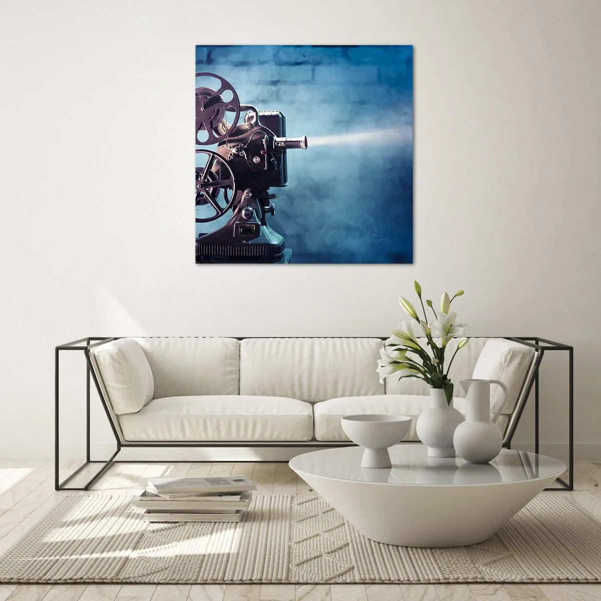 Tablou pe sticlă - Într-un cinematograf vechi - 60x60 cm