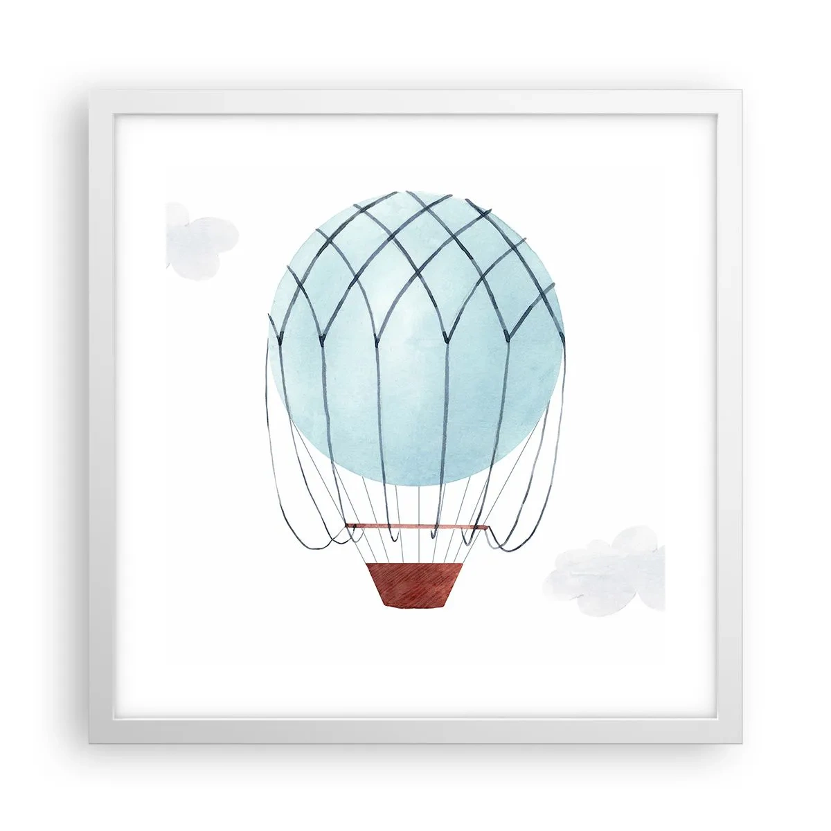 Poster în ramă albă - Complet în nori - 40x40 cm