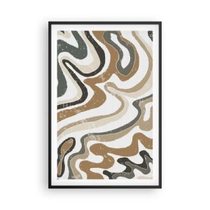 Poster în ramă neagră - Meandrele culorilor pământului - 61x91 cm