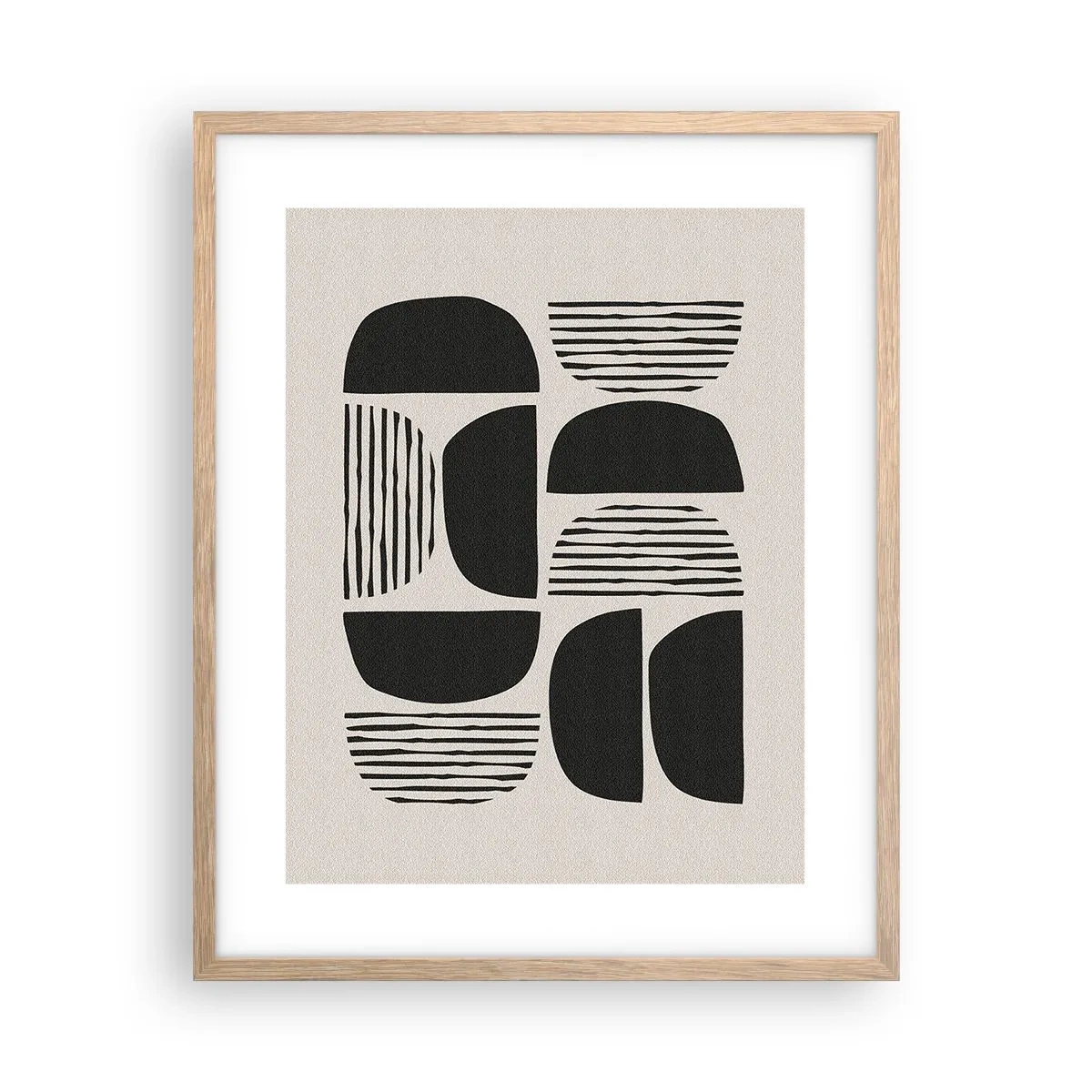 Poster în ramă de stejar deschis - Jumătăți necomplete - 40x50 cm