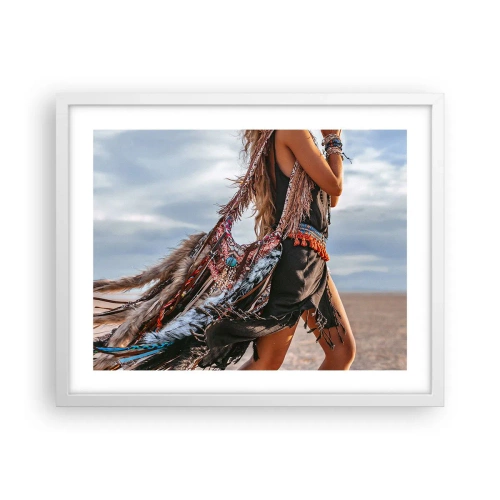 Poster în ramă albă - Iubita șamanului - 50x40 cm