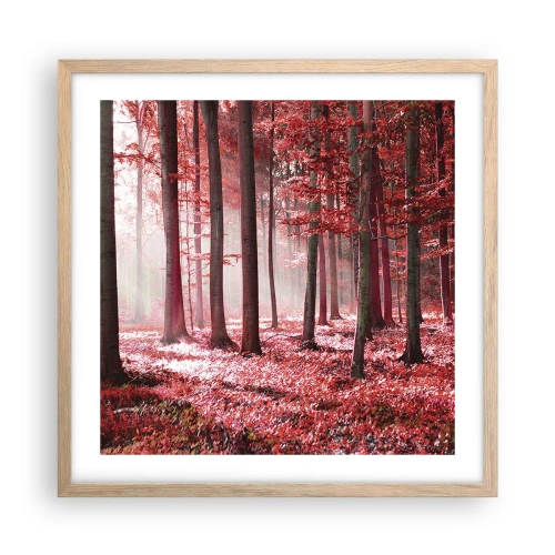 Poster în ramă de stejar deschis - Roșie este la fel de frumoasă - 50x50 cm