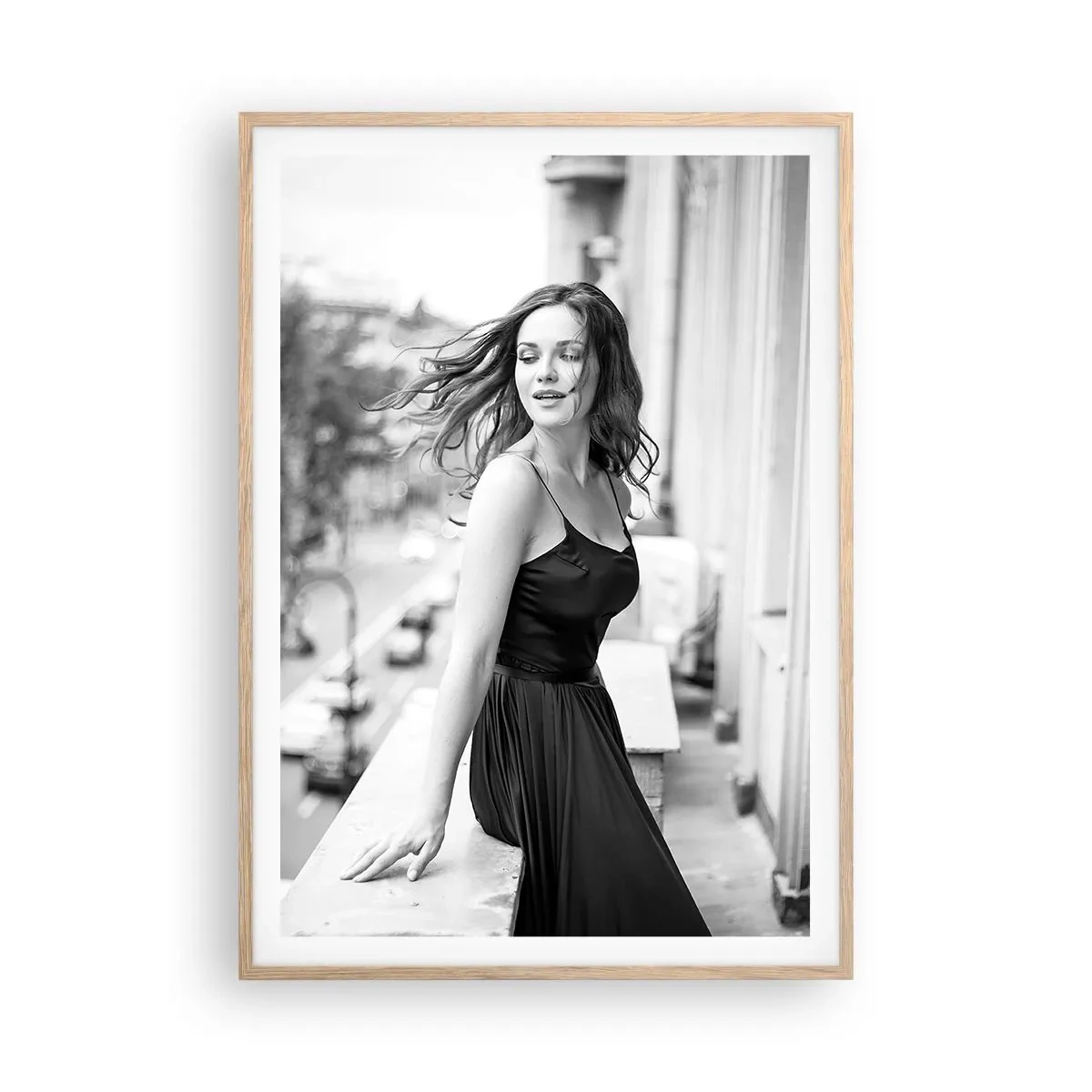 Poster în ramă de stejar deschis - Cu siguranță e o fată pariziană - 70x100 cm