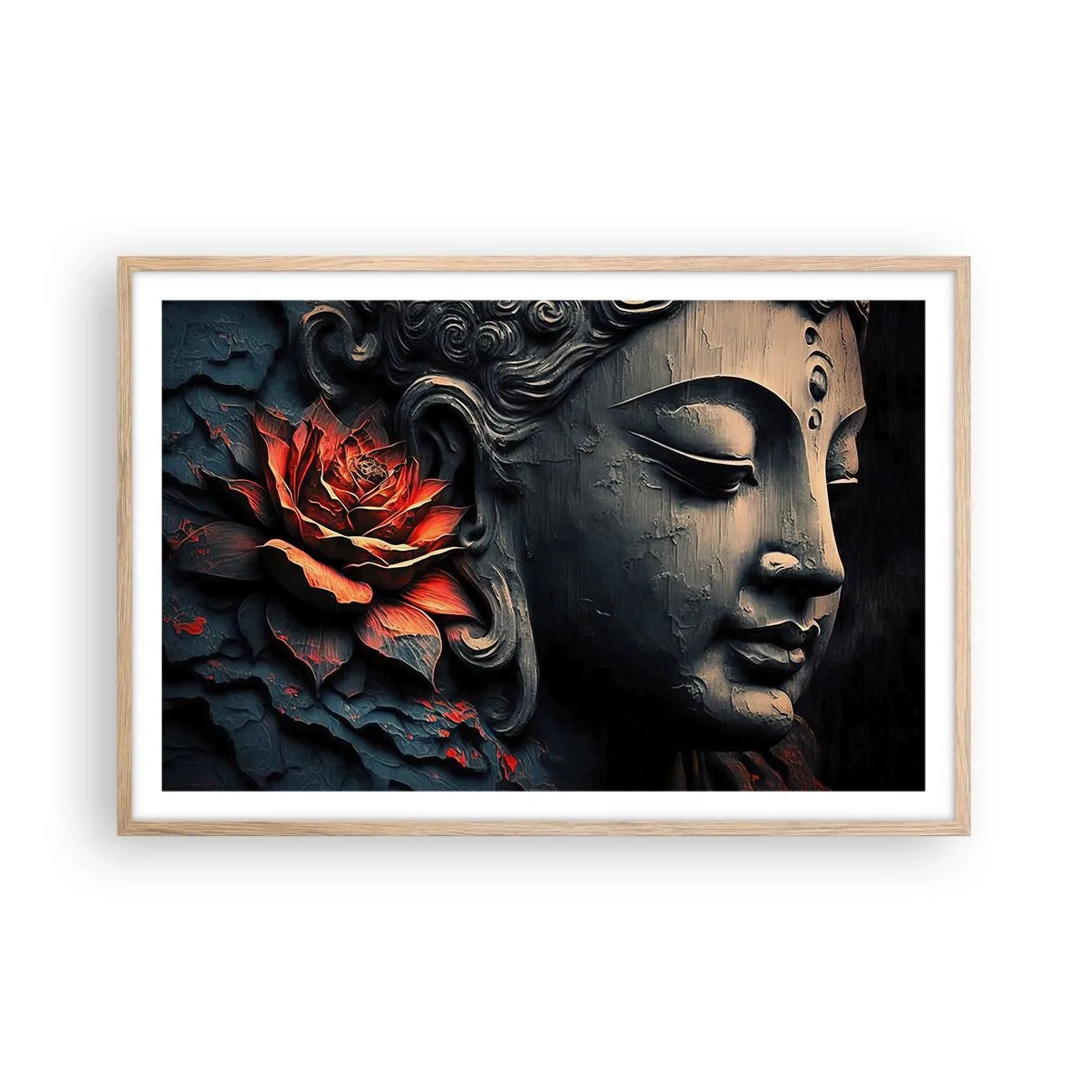 Poster în ramă de stejar deschis - În ton cu lumea - 91x61 cm