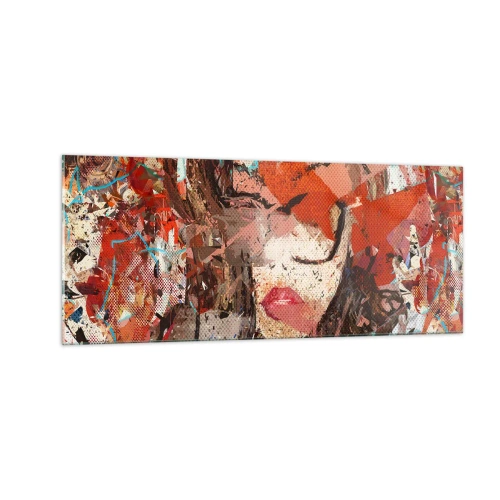 Tablou pe sticlă - Chiar nu știe nimeni cum ești tu - 100x40 cm