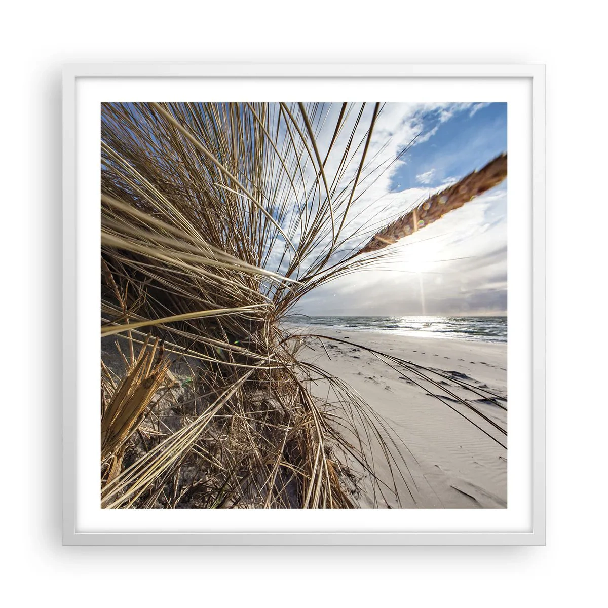 Poster în ramă albă - O întâlnire a elementelor - 60x60 cm