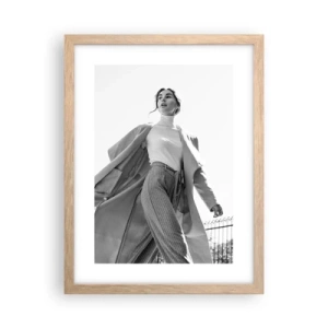 Poster în ramă de stejar deschis - Vii cu mine? - 30x40 cm