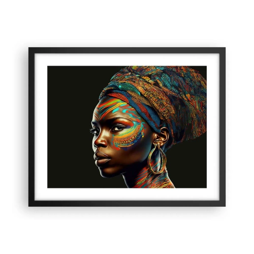 Poster în ramă neagră - Regina africană - 50x40 cm