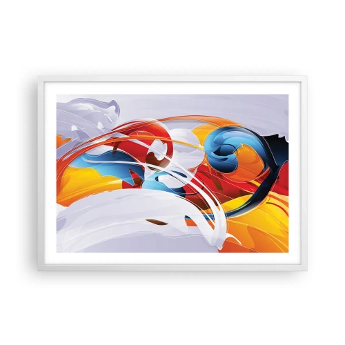 Poster în ramă albă - Dansul elementelor - 70x50 cm
