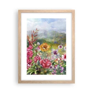 Poster în ramă de stejar deschis - O grădină înnebunită - 30x40 cm
