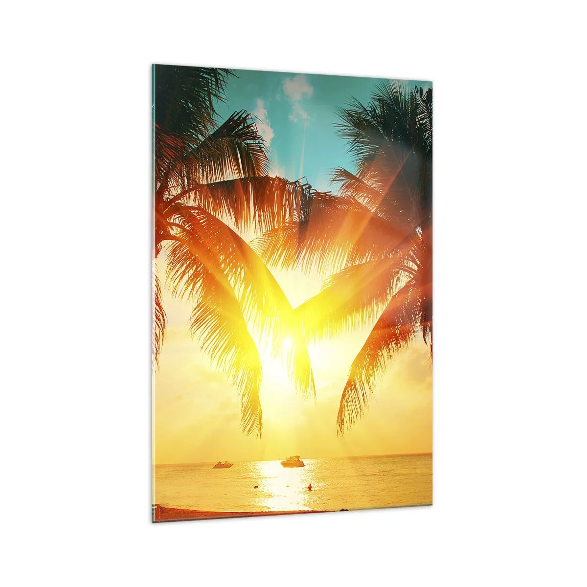 Tablou pe sticlă - Cuplu exotic - 70x100 cm