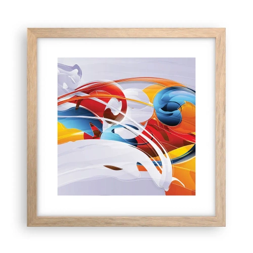 Poster în ramă de stejar deschis - Dansul elementelor - 30x30 cm