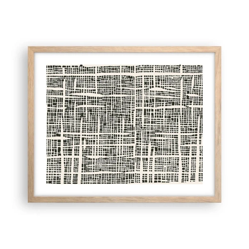 Poster în ramă de stejar deschis - O compoziție țesută - 50x40 cm