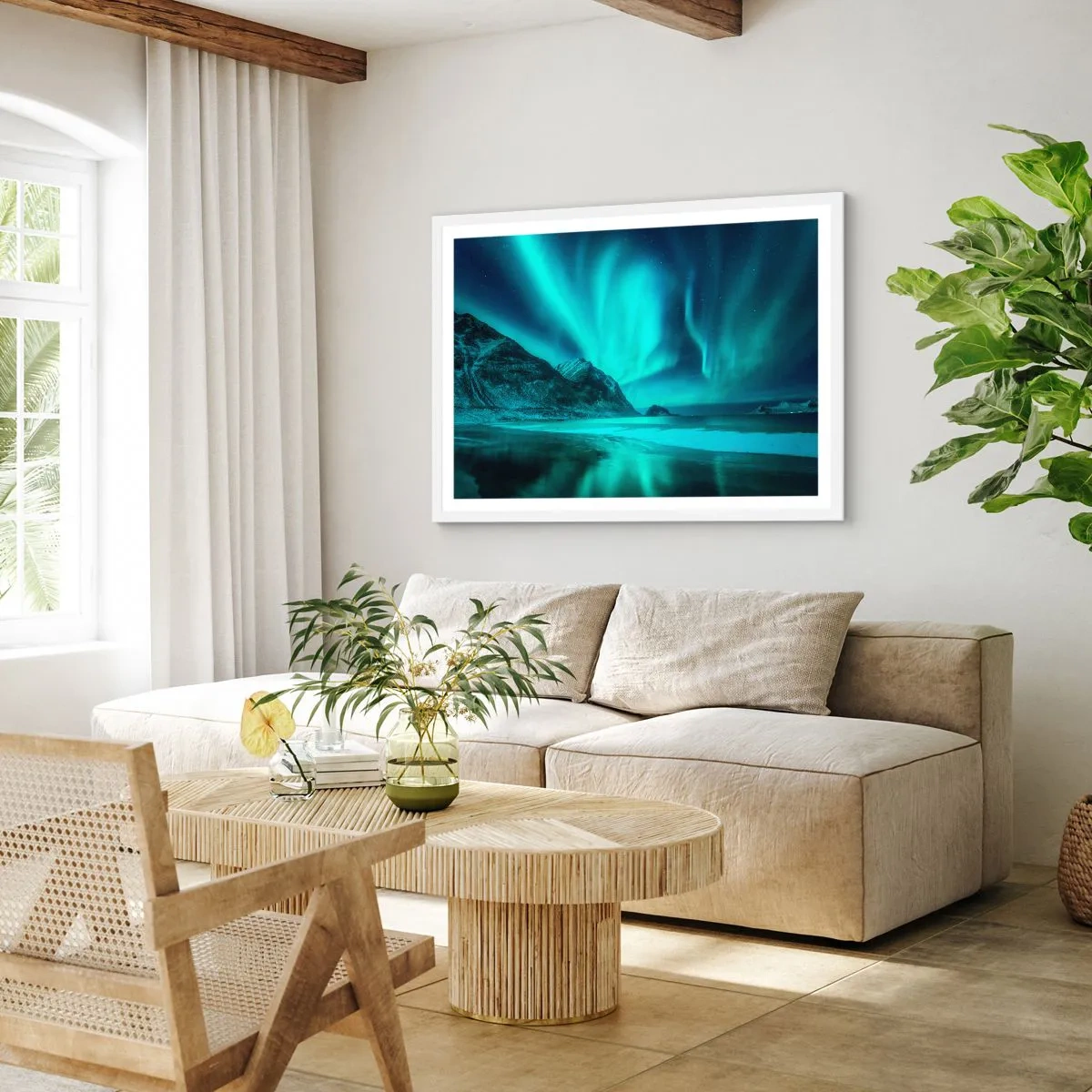 Poster în ramă albă - Minunile din nord - 50x40 cm