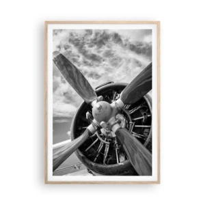 Poster în ramă de stejar deschis - Cuceritorul cerului - 70x100 cm