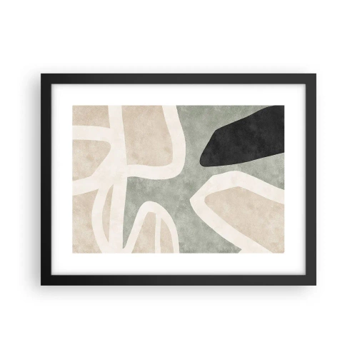 Poster în ramă neagră - Compoziție cu motiv negru - 40x30 cm