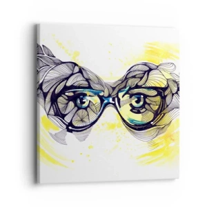 Tablou pe pânză - Prin ochelari albaștri - 40x40 cm