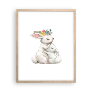 Poster în ramă de stejar deschis - Ca la mama - 40x50 cm