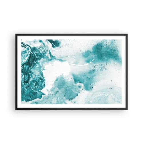 Poster în ramă neagră - Câmpii inundabile de albastru - 91x61 cm
