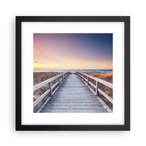 Poster în ramă neagră - Aurora baltică de seară - 30x30 cm