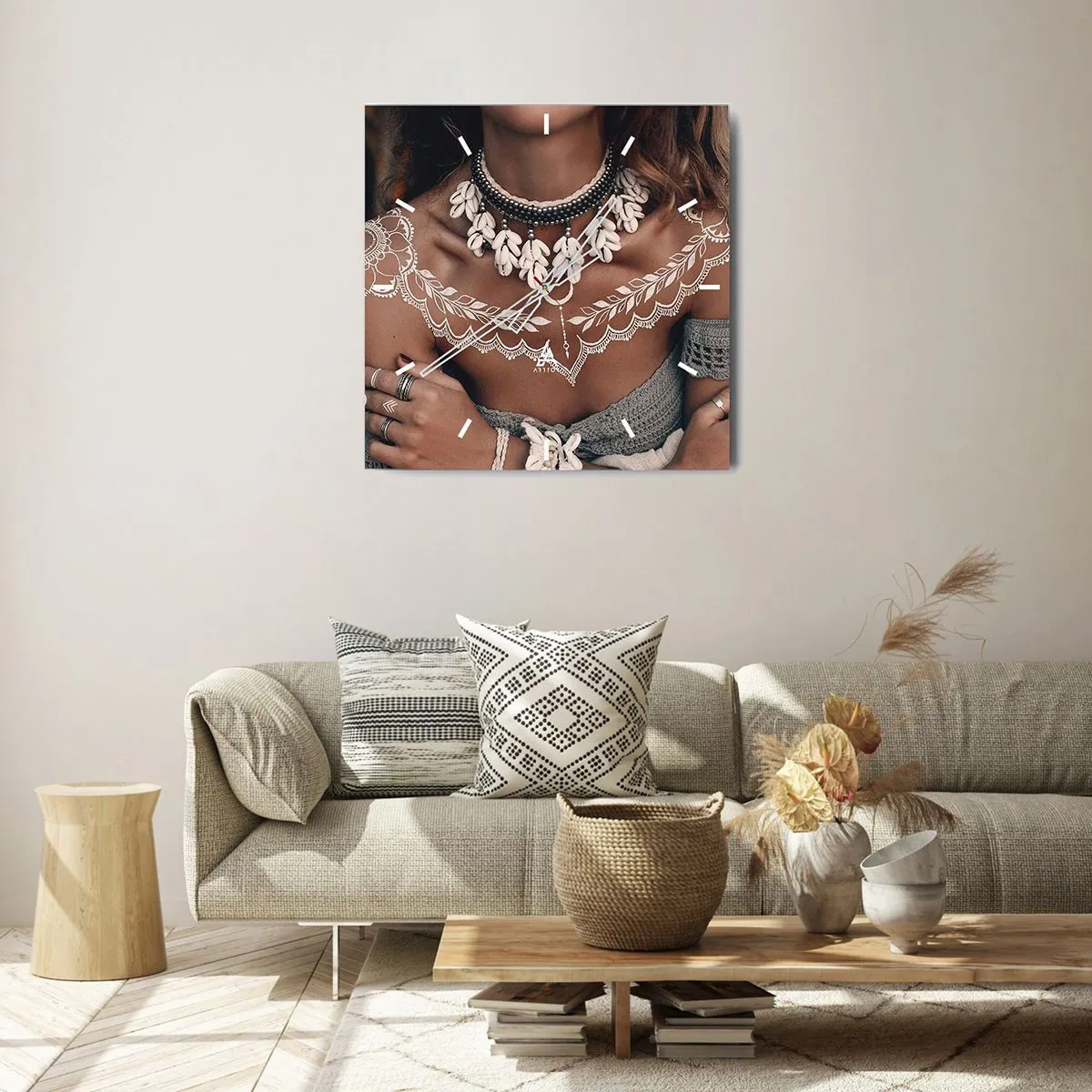 Ceas de perete - Ceas pe sticlă - Talismanele, ritualurile feminității - 40x40 cm