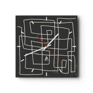 Ceas de perete - Ceas pe sticlă - Nu atât de simplu - 40x40 cm