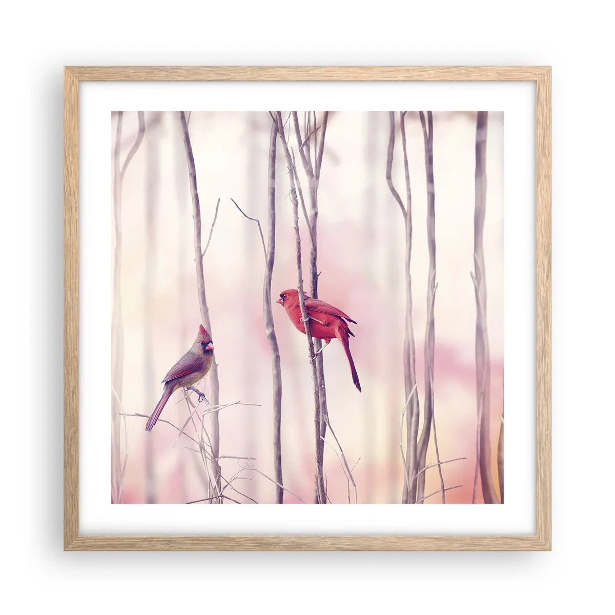 Poster în ramă de stejar deschis - O poveste din Pădurea Roz - 50x50 cm