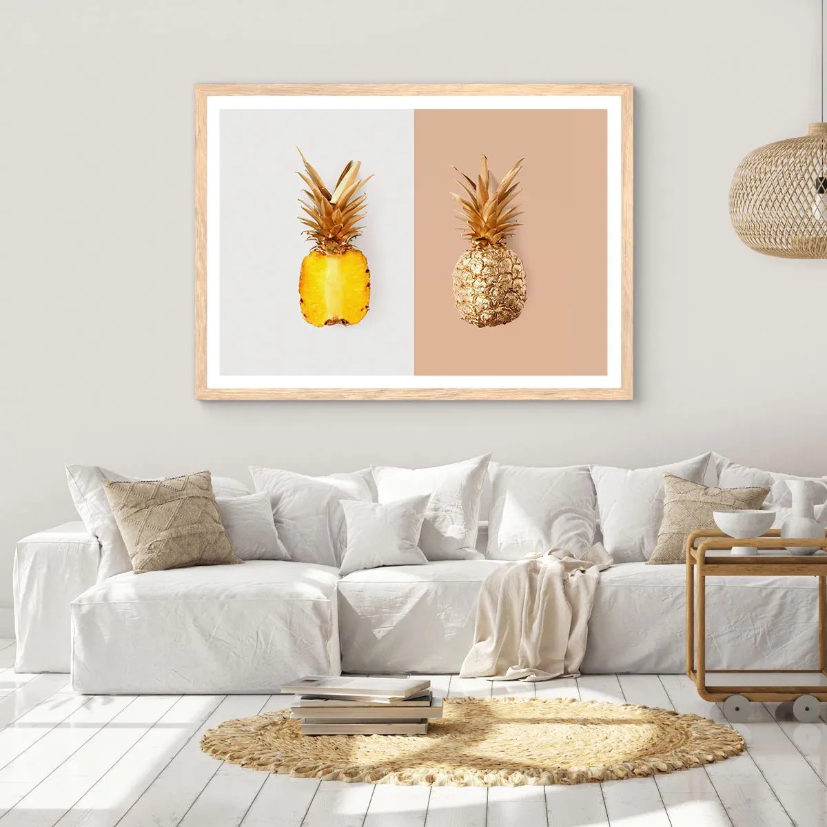 Poster în ramă de stejar deschis - Ananas de împărțit - 40x30 cm