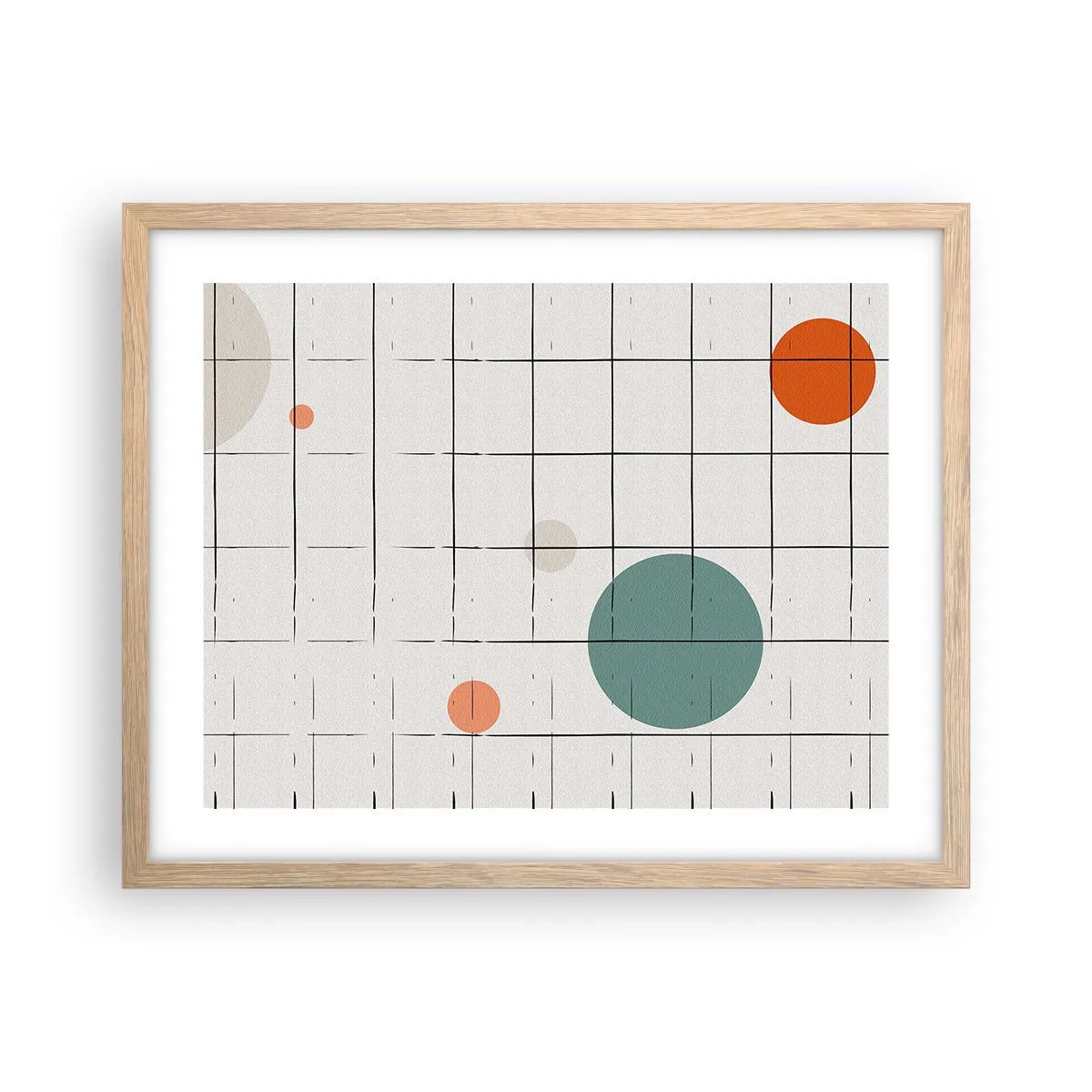 Poster în ramă de stejar deschis - În capcană. Noi sau ele? - 50x40 cm