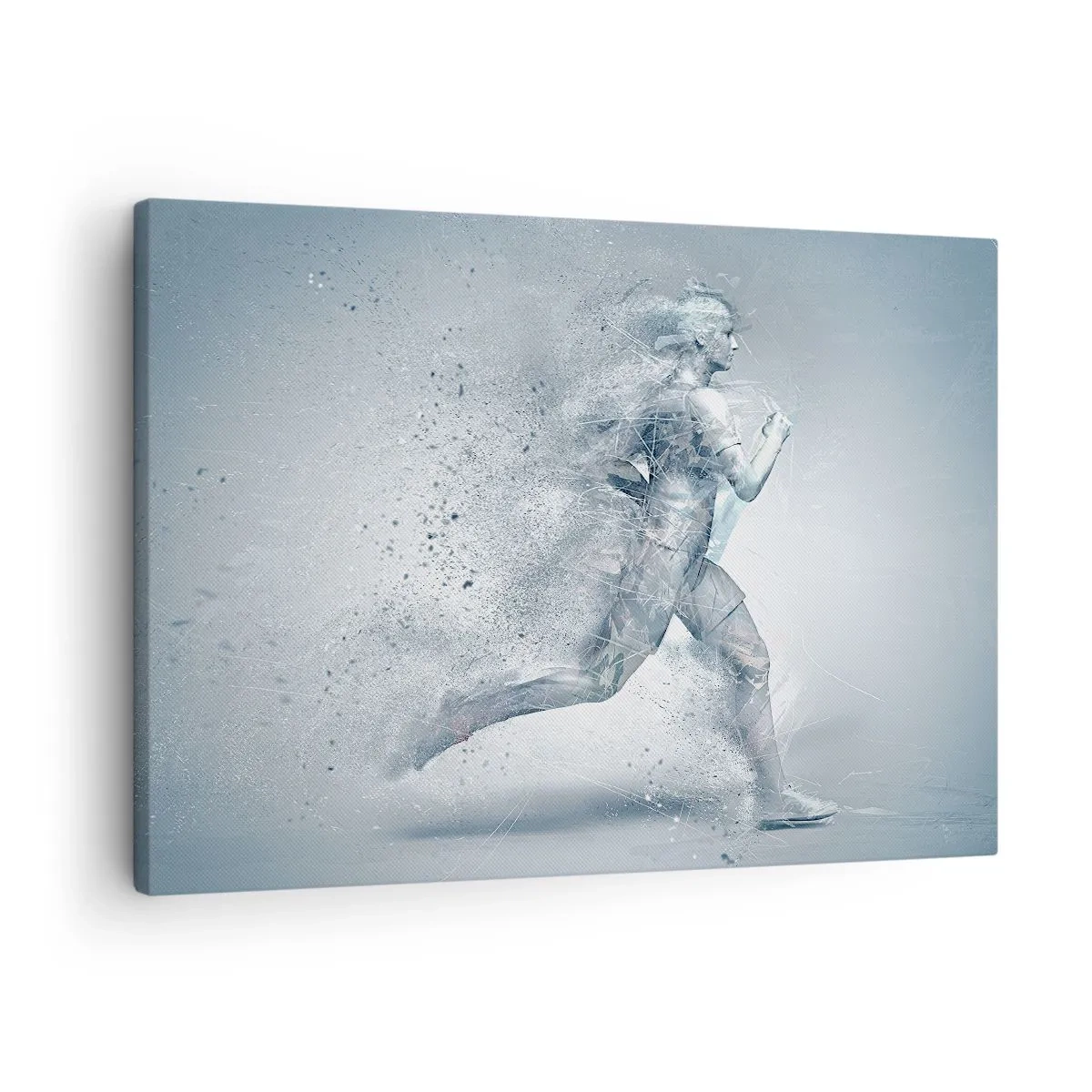 Tablou pe pânză Canvas - O figură dinamică care aleargă într-un stil abstract - 70x50cm - Energie pură cristalină - Decorațiune modernă pentru perete pentru living și dormitor ARTTOR