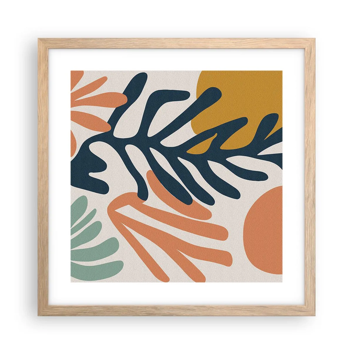 Poster în ramă de stejar deschis - Mări de corali - 40x40 cm
